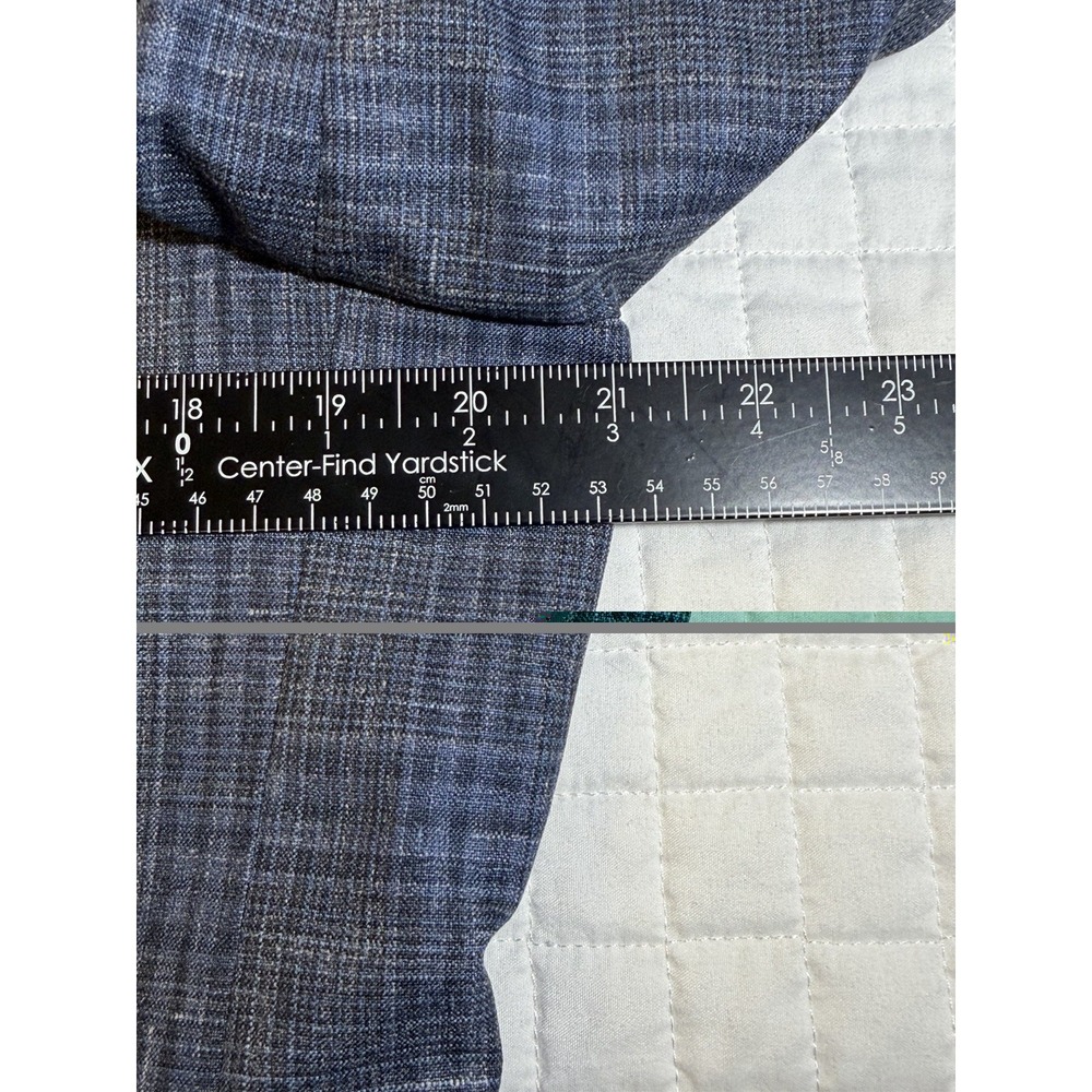 Pronto Uomo Platinum 40R Blue Plaid Sport Coat Wool Silk Linen 2 Button Blazer - Picture 11 of 14